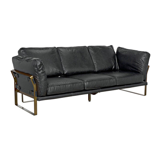 Noir Apollo Sofa, Leather-Noir Furniture-Blue Hand Home