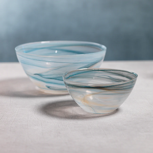 Lagoon Alabaster Glass Bowl - Large-Blue Hand Home