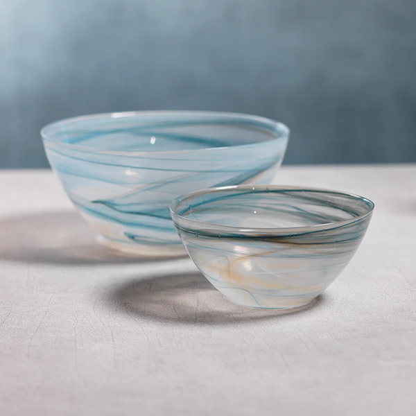 Lagoon Alabaster Glass Bowl - Large-Blue Hand Home