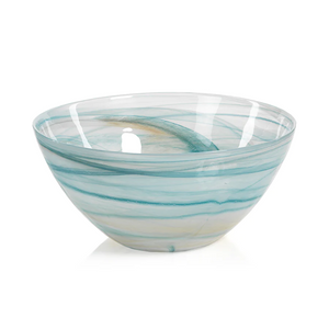 Lagoon Alabaster Glass Bowl - Large-Blue Hand Home