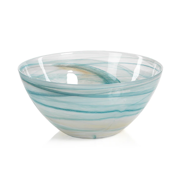 Lagoon Alabaster Glass Bowl - Large-Blue Hand Home
