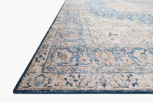 Loloi Rugs Layla Collection - LAY-07 Blue/Tangerine-Loloi Rugs-Blue Hand Home