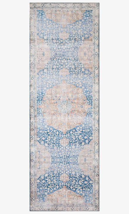 Loloi Rugs Layla Collection - LAY-07 Blue/Tangerine-Loloi Rugs-Blue Hand Home