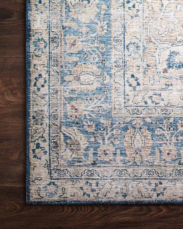 Loloi Rugs Layla Collection - LAY-07 Blue/Tangerine-Loloi Rugs-Blue Hand Home
