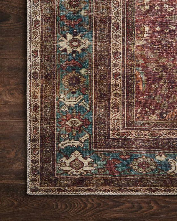 Loloi Rugs Layla Collection - LAY-01 Brick/Blue-Loloi Rugs-Blue Hand Home