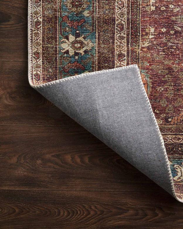 Loloi Rugs Layla Collection - LAY-01 Brick/Blue-Loloi Rugs-Blue Hand Home