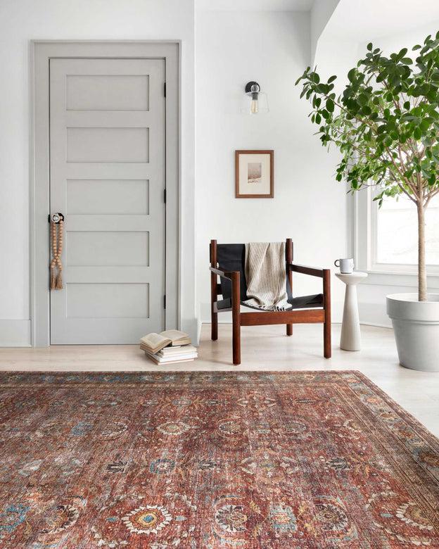 Loloi Rugs Layla Collection - LAY-01 Brick/Blue-Loloi Rugs-Blue Hand Home
