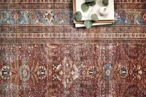 Loloi Rugs Layla Collection - LAY-01 Brick/Blue-Loloi Rugs-Blue Hand Home
