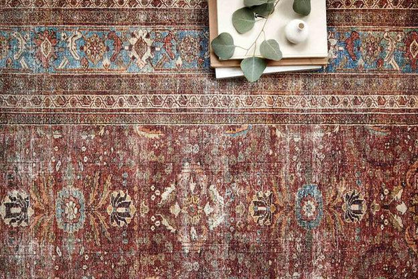 Loloi Rugs Layla Collection - LAY-01 Brick/Blue-Loloi Rugs-Blue Hand Home
