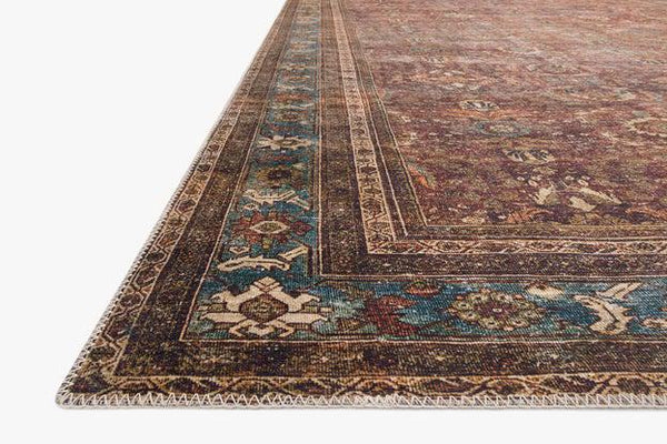 Loloi Rugs Layla Collection - LAY-01 Brick/Blue-Loloi Rugs-Blue Hand Home