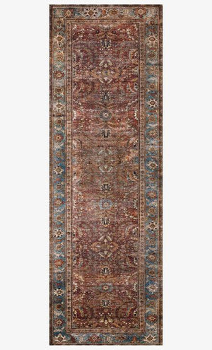Loloi Rugs Layla Collection - LAY-01 Brick/Blue-Loloi Rugs-Blue Hand Home
