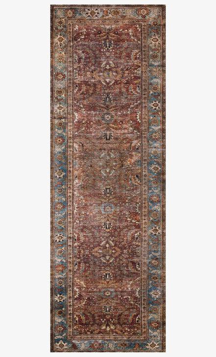 Loloi Rugs Layla Collection - LAY-01 Brick/Blue-Loloi Rugs-Blue Hand Home