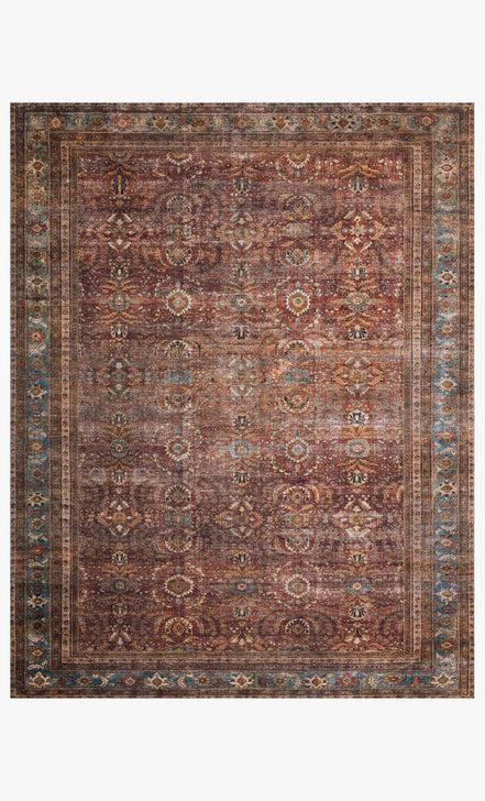 Loloi Rugs Layla Collection - LAY-01 Brick/Blue-Loloi Rugs-Blue Hand Home