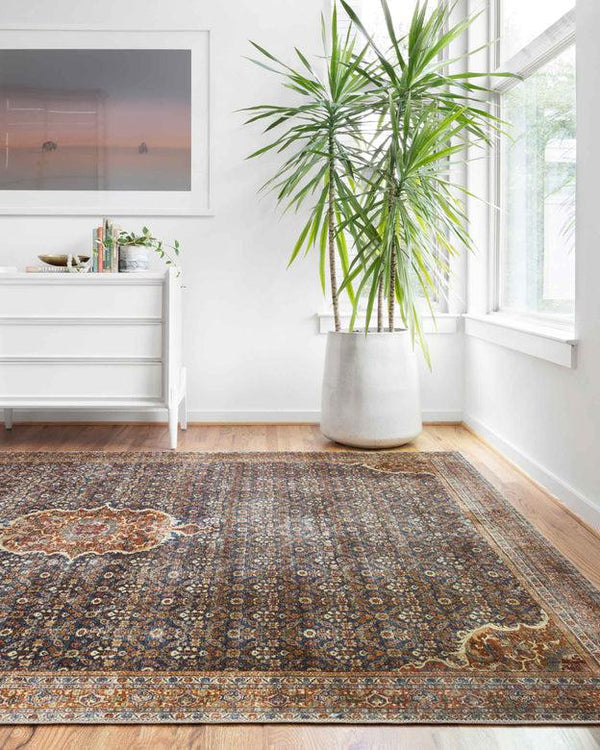 Loloi Rugs Layla Collection - LAY-09 Cobalt Blue/Spice-Loloi Rugs-Blue Hand Home