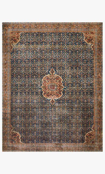 Loloi Rugs Layla Collection - LAY-09 Cobalt Blue/Spice-Loloi Rugs-Blue Hand Home