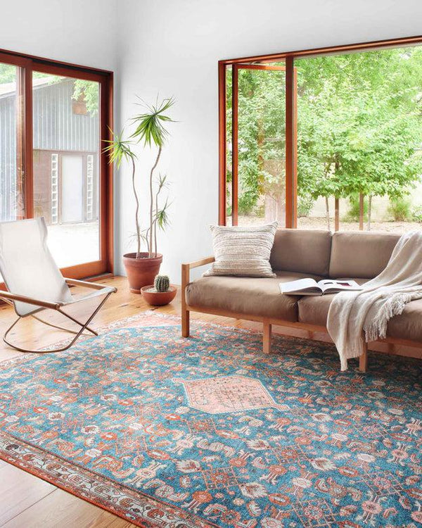 Loloi Rugs Layla Collection - LAY-10 Marine/Clay-Loloi Rugs-Blue Hand Home