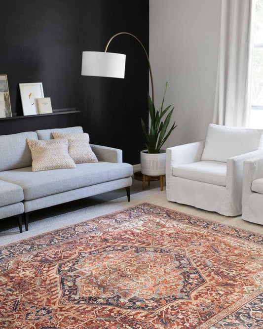 Loloi Rugs Layla Collection - LAY-08 Red/Navy-Loloi Rugs-Blue Hand Home
