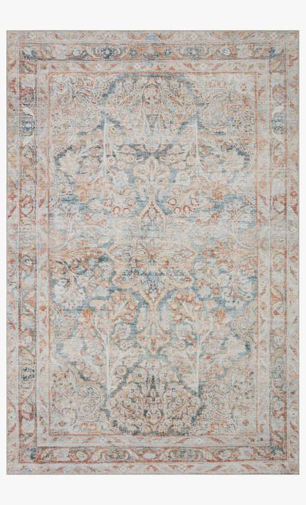 Lenna Rug Magnolia Home by Joanna Gaines - LEA-02 Ocean/Apricot-Loloi Rugs-Blue Hand Home