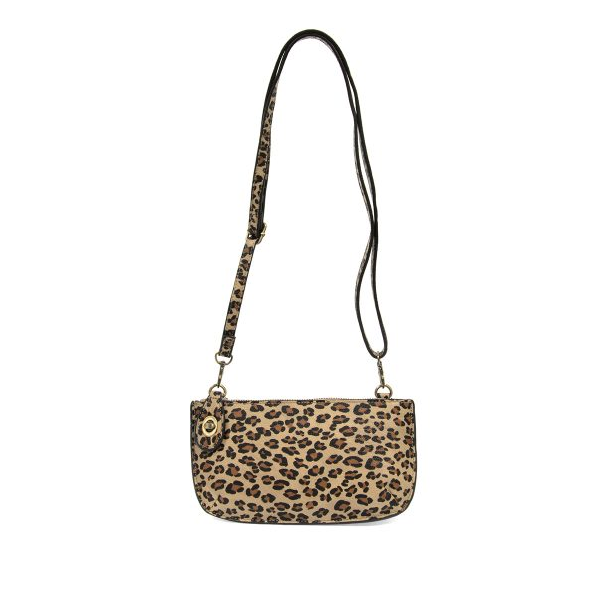 Fold Over Clutch - Leopard & Black with Burgundy Lining