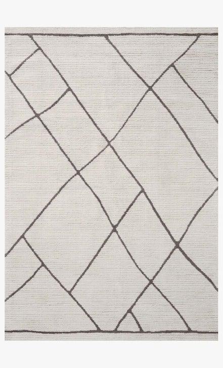 Logan Rug Magnolia Home by Joanna Gaines - LOG-01 Ivory / Charcoal-Loloi Rugs-Blue Hand Home