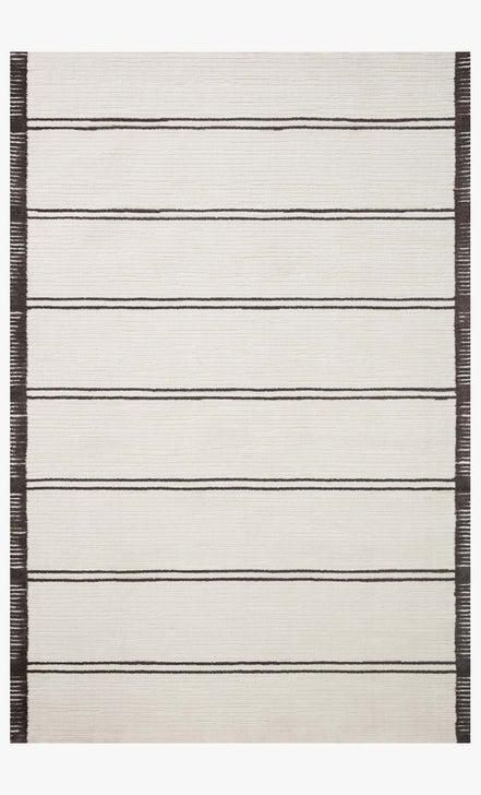 Logan Rug Magnolia Home by Joanna Gaines - LOG-02 White / Mocha-Loloi Rugs-Blue Hand Home