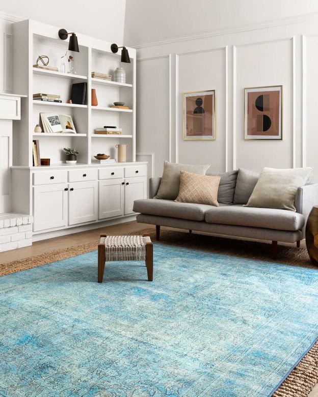 Loloi Rugs Loren Collection - LQ-08 Aqua-Loloi Rugs-Blue Hand Home