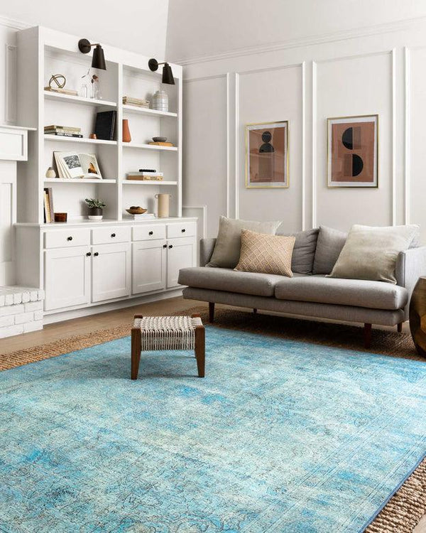 Loloi Rugs Loren Collection - LQ-08 Aqua-Loloi Rugs-Blue Hand Home