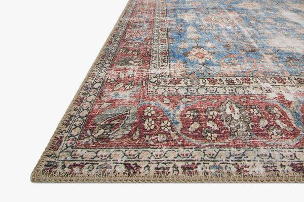 Loloi Rugs Loren Collection - LQ-01 Blue/Brick-Loloi Rugs-Blue Hand Home
