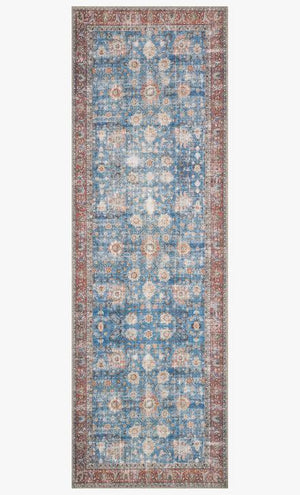 Loloi Rugs Loren Collection - LQ-01 Blue/Brick-Loloi Rugs-Blue Hand Home