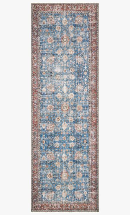 Loloi Rugs Loren Collection - LQ-01 Blue/Brick-Loloi Rugs-Blue Hand Home