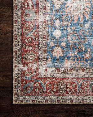 Loloi Rugs Loren Collection - LQ-01 Blue/Brick-Loloi Rugs-Blue Hand Home