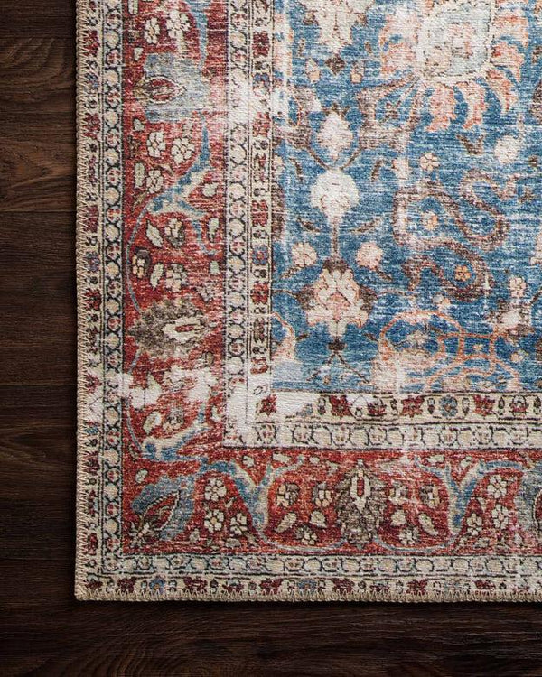 Loloi Rugs Loren Collection - LQ-01 Blue/Brick-Loloi Rugs-Blue Hand Home