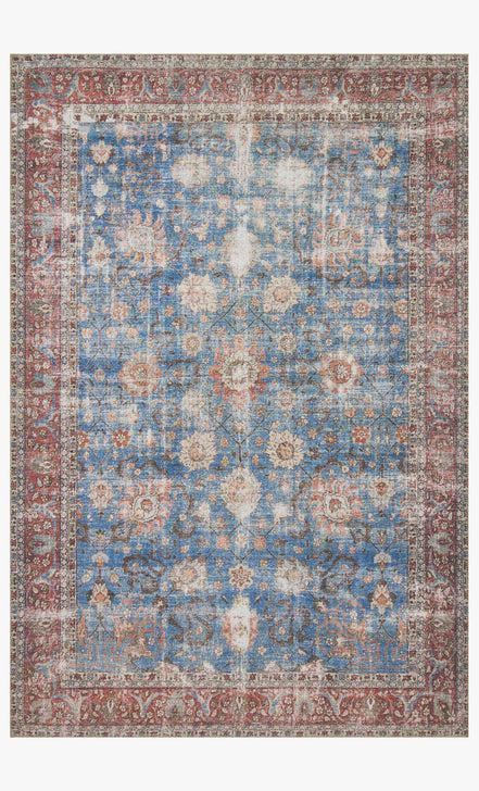 Loloi Rugs Loren Collection - LQ-01 Blue/Brick-Loloi Rugs-Blue Hand Home