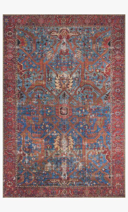 Loloi Rugs Loren Collection - LQ-10 Blue/Red-Loloi Rugs-Blue Hand Home