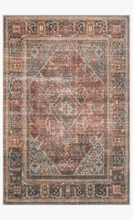 Loloi Rugs Loren Collection - LQ-13 Brick/Midnight-Loloi Rugs-Blue Hand Home