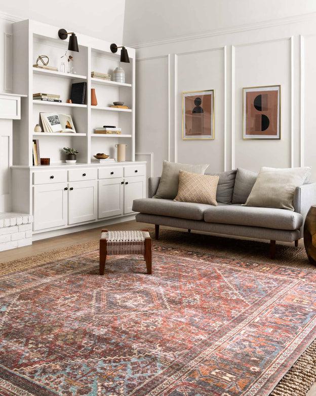Loloi Rugs Loren Collection - LQ-13 Brick/Midnight-Loloi Rugs-Blue Hand Home