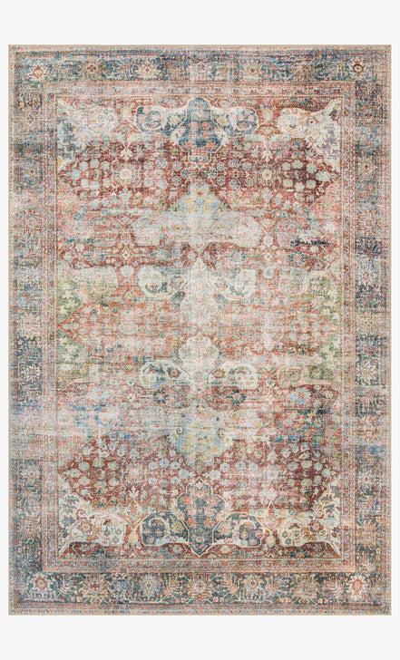 Loloi Rugs Loren Collection - LQ-14 Brick/Multi-Loloi Rugs-Blue Hand Home