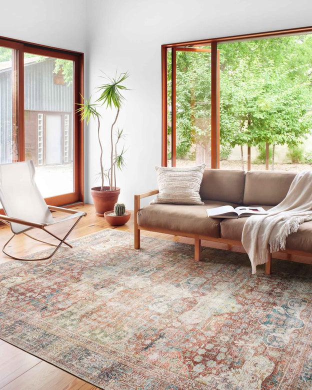 Loloi Rugs Loren Collection - LQ-14 Brick/Multi-Loloi Rugs-Blue Hand Home