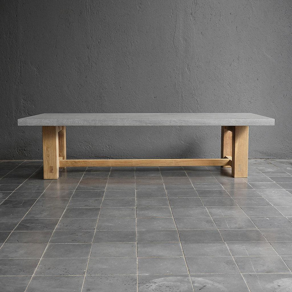 Outdoor Cocktail Table (teak + Concrete)-Organic Restoration-Blue Hand Home