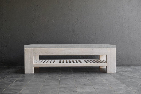 Concrete & Reclaimed Teak Cocktail Table-Organic Restoration-Blue Hand Home