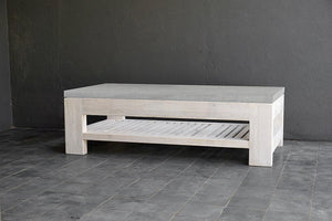 Concrete & Reclaimed Teak Cocktail Table-Organic Restoration-Blue Hand Home