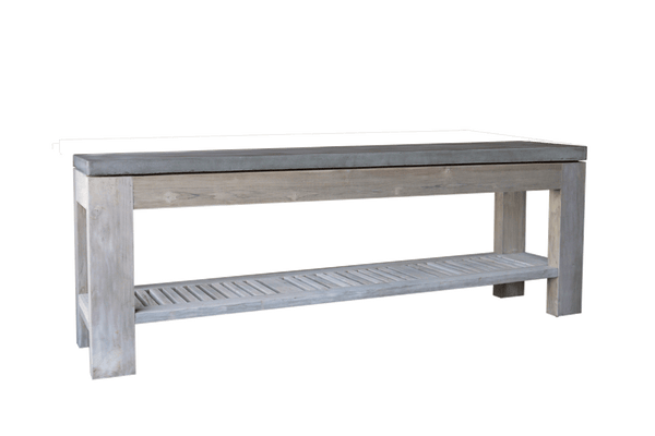 Concrete & Reclaimed Teak Console-Organic Restoration-Blue Hand Home