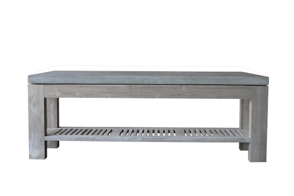 Concrete & Reclaimed Teak Console-Organic Restoration-Blue Hand Home