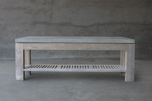 Concrete & Reclaimed Teak Console-Organic Restoration-Blue Hand Home