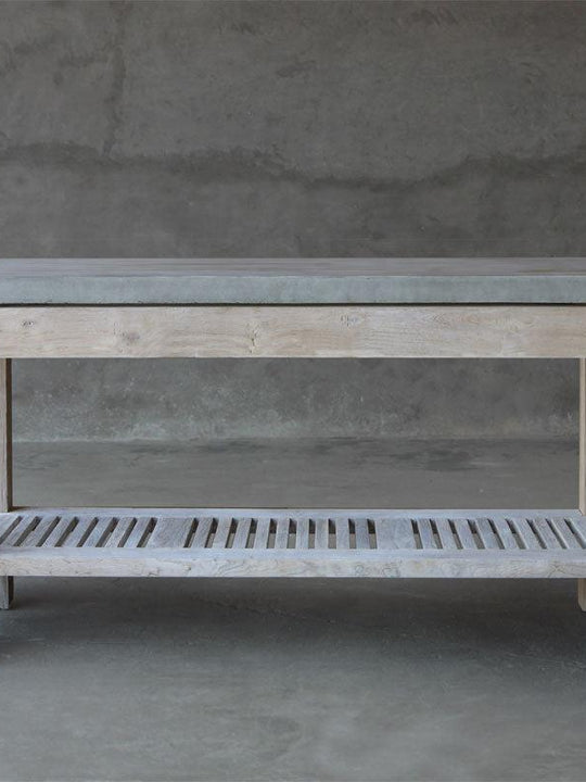 Concrete & Reclaimed Teak Console
