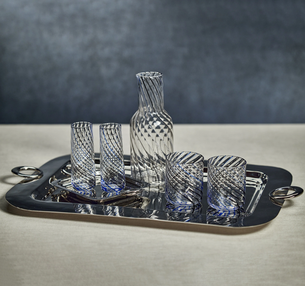 Marina Swirl Carafe-Blue Hand Home