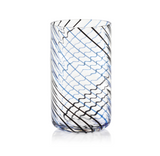 Marina Swirl High-Ball Drinking Glass-Blue Hand Home