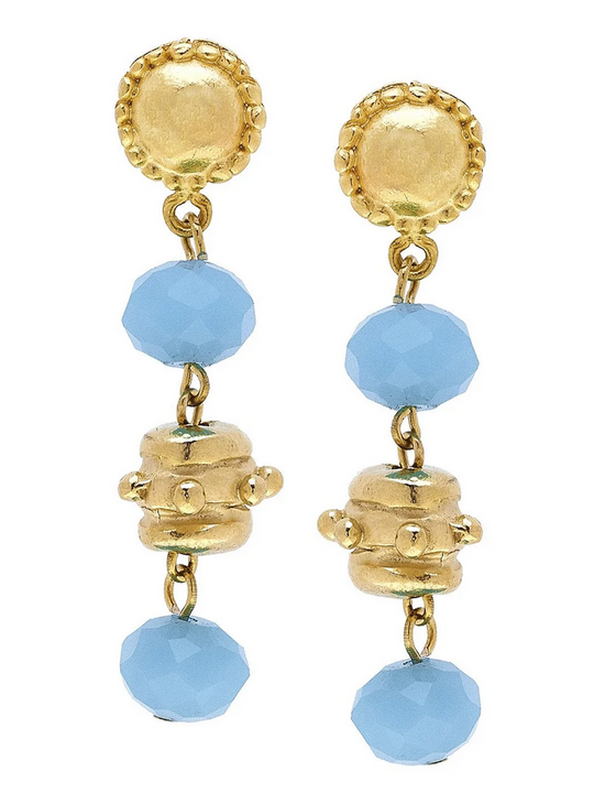 Milly Tier Earrings - Aqua