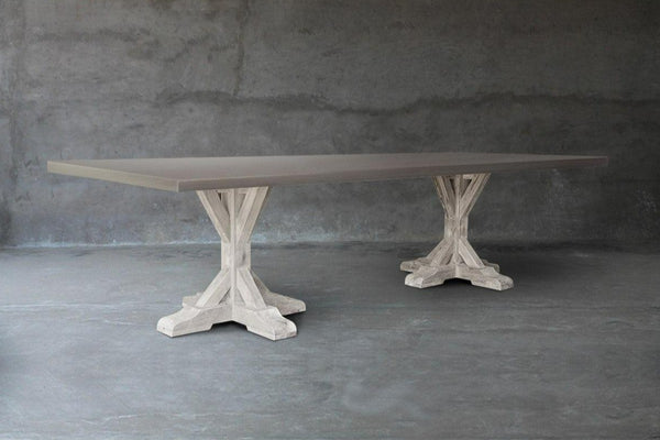 Long Concrete Top Dining Table - R Base-Organic Restoration-Blue Hand Home