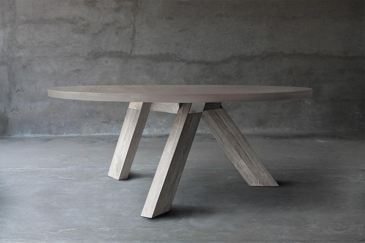 Concrete Top Dining Table - V Base-Organic Restoration-Blue Hand Home